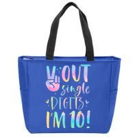 Peace Out Single Digits I'm 10 Year Old 10th Birthday Girl Zip Tote Bag