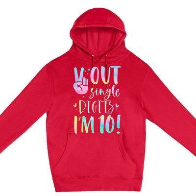 Peace Out Single Digits I'm 10 Year Old 10th Birthday Girl Premium Pullover Hoodie