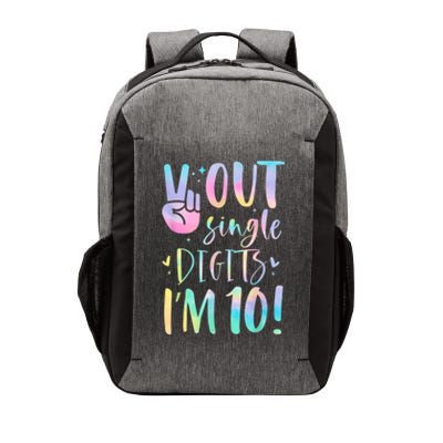 Peace Out Single Digits I'm 10 Year Old 10th Birthday Girl Vector Backpack