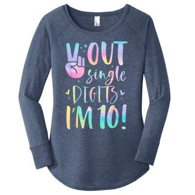 Peace Out Single Digits I'm 10 Year Old 10th Birthday Girl Women's Perfect Tri Tunic Long Sleeve Shirt