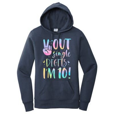 Peace Out Single Digits I'm 10 Year Old 10th Birthday Girl Women's Pullover Hoodie