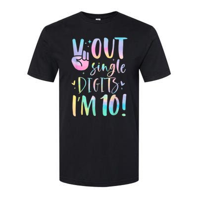 Peace Out Single Digits I'm 10 Year Old 10th Birthday Girl Softstyle CVC T-Shirt