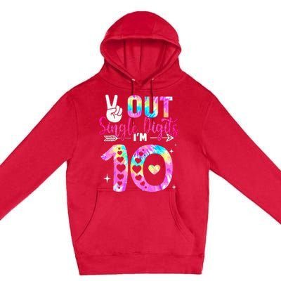 Peace Out Single Digits IM 10 Year Old 10th Birthday Premium Pullover Hoodie