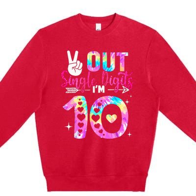 Peace Out Single Digits IM 10 Year Old 10th Birthday Premium Crewneck Sweatshirt