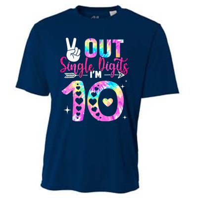 Peace Out Single Digits IM 10 Year Old 10th Birthday Cooling Performance Crew T-Shirt