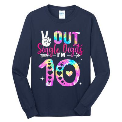 Peace Out Single Digits IM 10 Year Old 10th Birthday Tall Long Sleeve T-Shirt