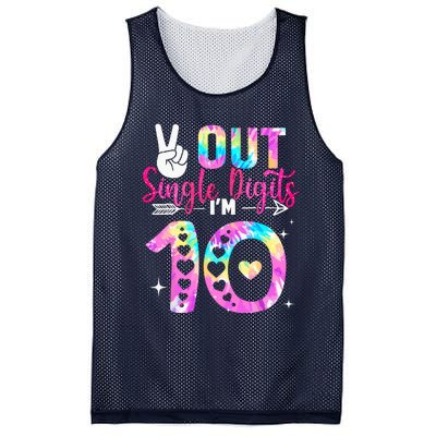 Peace Out Single Digits IM 10 Year Old 10th Birthday Mesh Reversible Basketball Jersey Tank