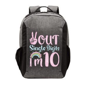 Peace Out Single Digits Retro Groovy 10th Birthday Vector Backpack