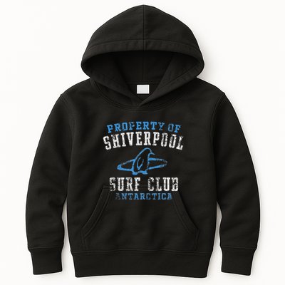 Property Of Shiverpool Surf Club Antarctica Kids Hoodie