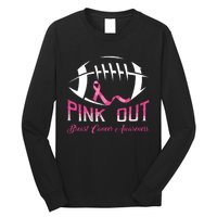 Pink Out Shirts Breast Cancer Football Long Sleeve Shirt