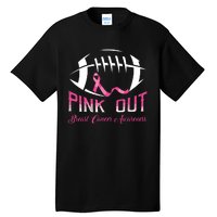 Pink Out Shirts Breast Cancer Football Tall T-Shirt