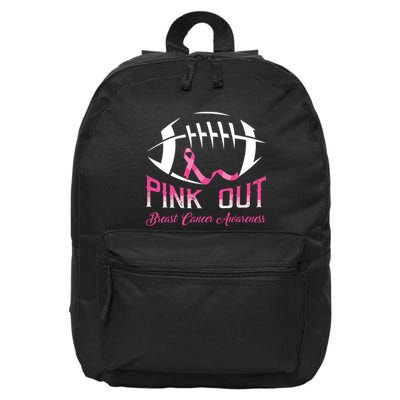 Pink Out Shirts Breast Cancer Football 16 in Basic Backpack