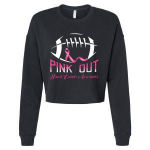 Pink Out Shirts Breast Cancer Football Cropped Pullover Crew