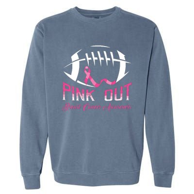 Pink Out Shirts Breast Cancer Football Garment-Dyed Sweatshirt