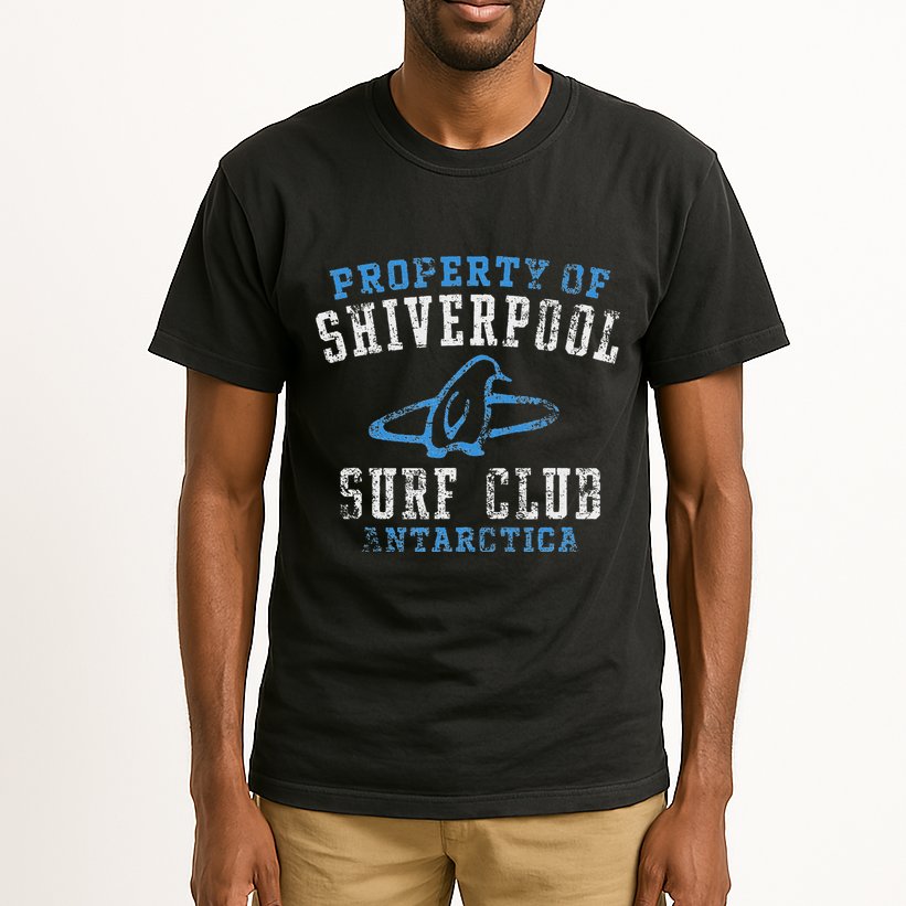 Property Of Shiverpool Surf Club Antarctica Distressed Tall T-Shirt