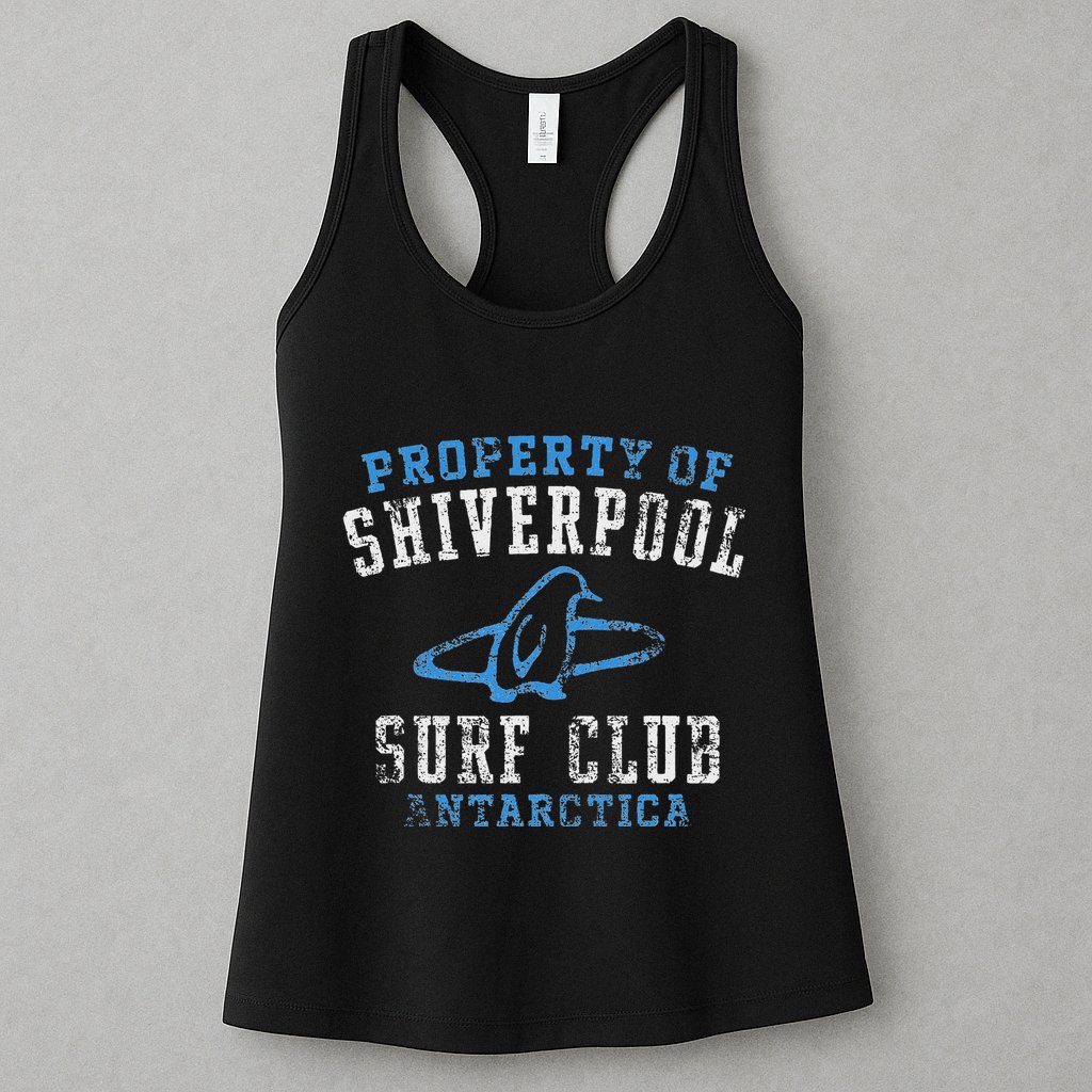 Property Of Shiverpool Surf Club Antarctica Distressed Womens Tank Top