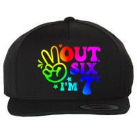 Peace Out Six I'm 7 Year Old 7th Birthday Wool Snapback Cap