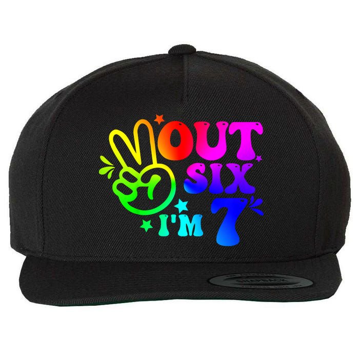 Peace Out Six I'm 7 Year Old 7th Birthday Wool Snapback Cap