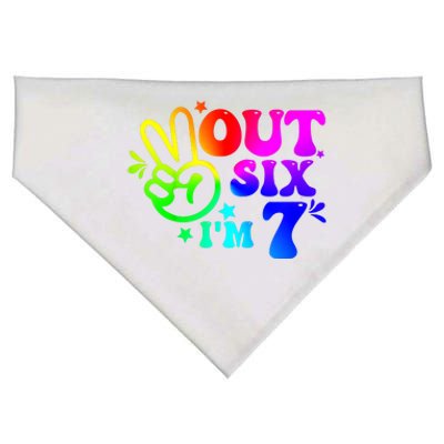 Peace Out Six I'm 7 Year Old 7th Birthday USA-Made Doggie Bandana