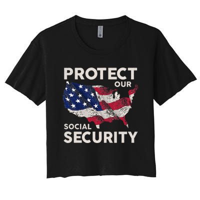 Protect Our Social Security Women's Crop Top Tee