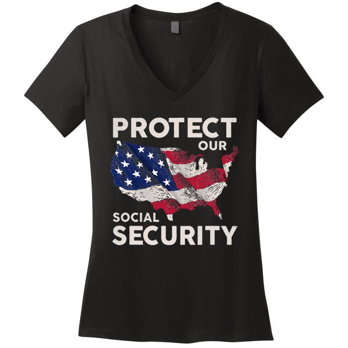 Protect Our Social Security Women's V-Neck T-Shirt