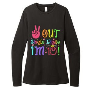 Peace Out Single Digits I'm 10 Year Old 10th Birthday Womens CVC Long Sleeve Shirt