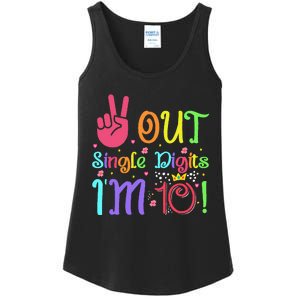 Peace Out Single Digits I'm 10 Year Old 10th Birthday Ladies Essential Tank