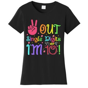 Peace Out Single Digits I'm 10 Year Old 10th Birthday Women's T-Shirt