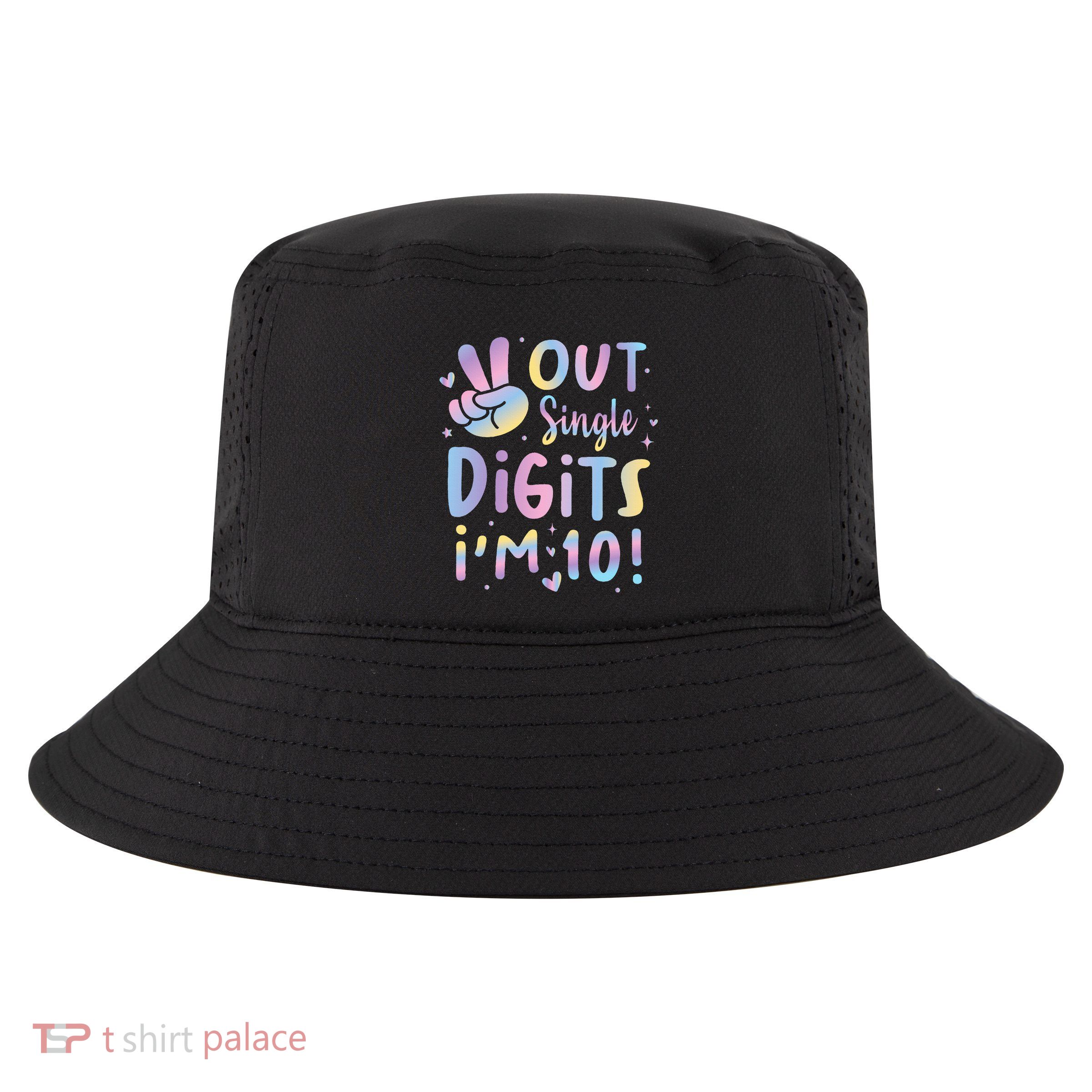 Peace Out Single Digits I'm 10 Year Old 10th Birthday Cool Comfort Performance Bucket Hat