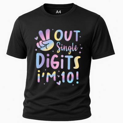 Peace Out Single Digits I'm 10 Year Old 10th Birthday Performance Shirt