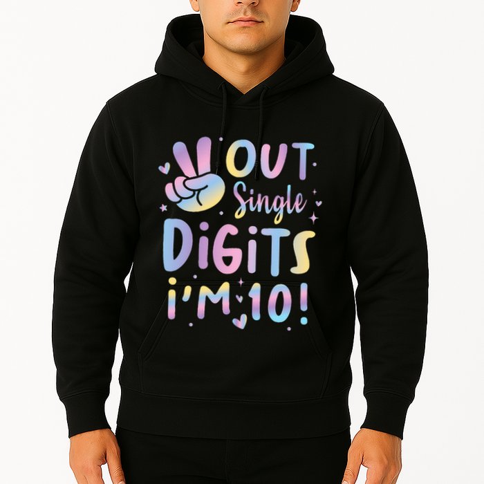 Peace Out Single Digits I'm 10 Year Old 10th Birthday Hoodie