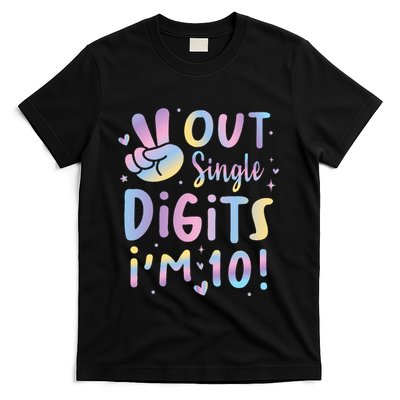 Peace Out Single Digits I'm 10 Year Old 10th Birthday T-Shirt