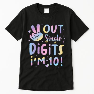 Peace Out Single Digits I'm 10 Year Old 10th Birthday Tall T-Shirt