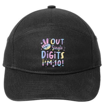 Peace Out Single Digits I'm 10 Year Old 10th Birthday 7-Panel Snapback Hat