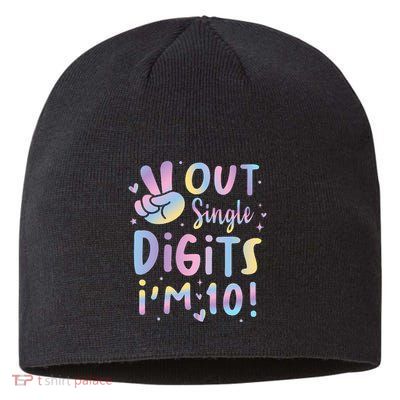 Peace Out Single Digits I'm 10 Year Old 10th Birthday Sustainable Beanie