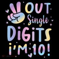 Peace Out Single Digits I'm 10 Year Old 10th Birthday Poster