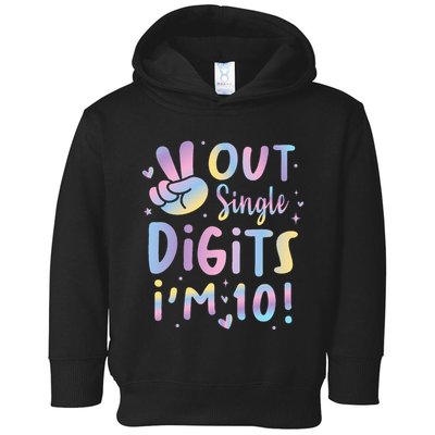 Peace Out Single Digits I'm 10 Year Old 10th Birthday Toddler Hoodie