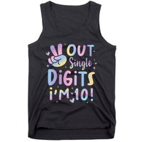 Peace Out Single Digits I'm 10 Year Old 10th Birthday Tank Top