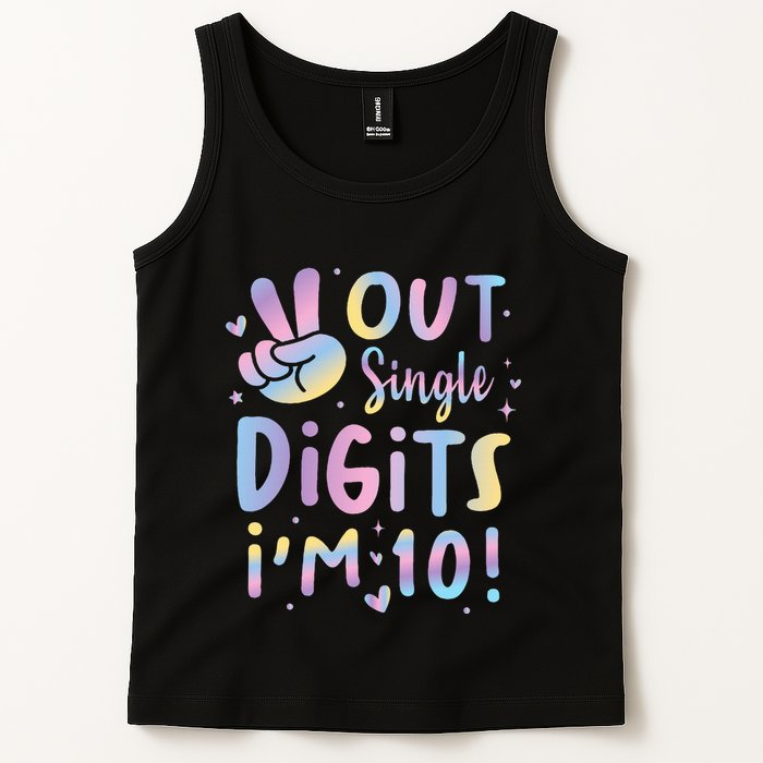 Peace Out Single Digits I'm 10 Year Old 10th Birthday Tank Top