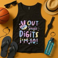 Peace Out Single Digits I'm 10 Year Old 10th Birthday Tank Top