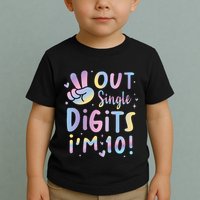Peace Out Single Digits I'm 10 Year Old 10th Birthday Toddler T-Shirt