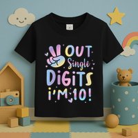 Peace Out Single Digits I'm 10 Year Old 10th Birthday Toddler T-Shirt