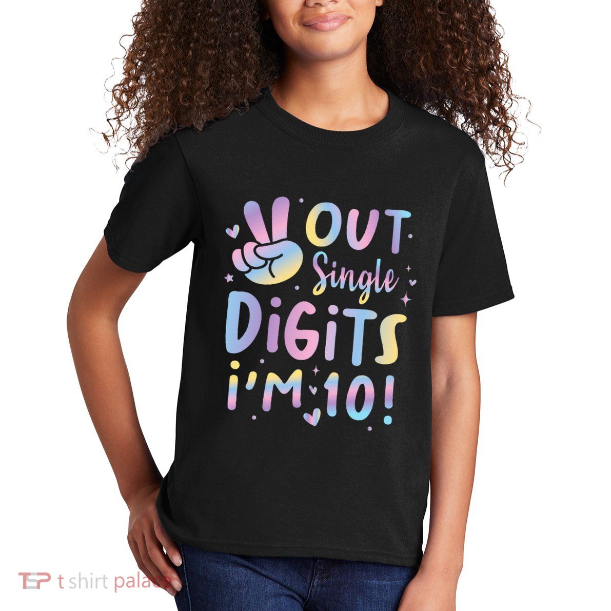 Peace Out Single Digits I'm 10 Year Old 10th Birthday Kids T-Shirt