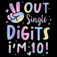 Peace Out Single Digits I'm 10 Year Old 10th Birthday Zip Tote Bag