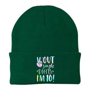 Peace Out Single Digits I'm 10 Year Old 10th Birthday Girl Knit Cap Winter Beanie