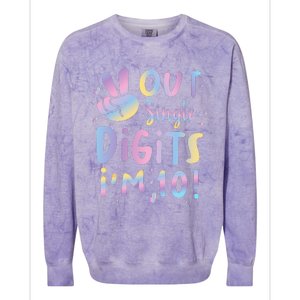 Peace Out Single Digits Im 10 Year Old 10th Birthday Girl Colorblast Crewneck Sweatshirt