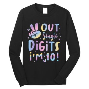 Peace Out Single Digits Im 10 Year Old 10th Birthday Girl Long Sleeve Shirt