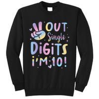 Peace Out Single Digits Im 10 Year Old 10th Birthday Girl Tall Sweatshirt