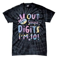 Peace Out Single Digits Im 10 Year Old 10th Birthday Girl Tie-Dye T-Shirt