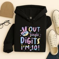 Peace Out Single Digits I'm 10 Year Old 10th Birthday Hoodie